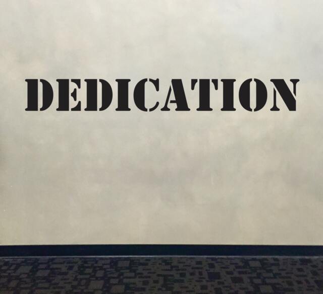 Fitness Wall Decal, Classroom Decor, Dedication Stencil Font Gym Decal - image 1