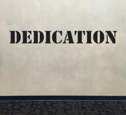 Fitness Wall Decal, Classroom Decor, Dedication Stencil Font Gym Decal - thumbnail 1