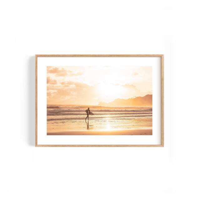 Byron Bay Surf Sunrise Print - Coastal Beach Photography, Framed Art Available - image 1