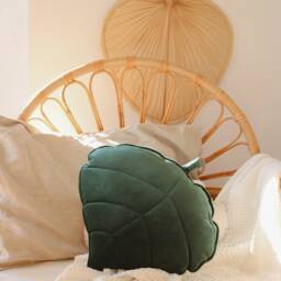 "Velvet Leaf Pillow ""Green" - thumbnail 2