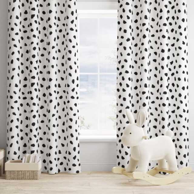 Dalmatian Spots Curtains, Nursery Curtains Blackout Or Non Blackout, With Eyelets, Width 860cm X Length 145cm - Extra Wide Curtains - image 1