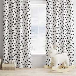 Dalmatian Spots Curtains, Nursery Curtains Blackout Or Non Blackout, With Eyelets, Width 860cm X Length 145cm - Extra Wide Curtains