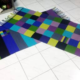 Set Of Handwoven Wool Rugs Sqares. Two Complementary Runner Rugs. Handmade Area Rugs, Floor Made To Order Rugs - thumbnail 2