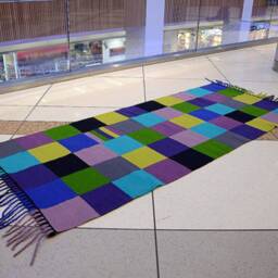 Set Of Handwoven Wool Rugs Sqares. Two Complementary Runner Rugs. Handmade Area Rugs, Floor Made To Order Rugs - thumbnail 3