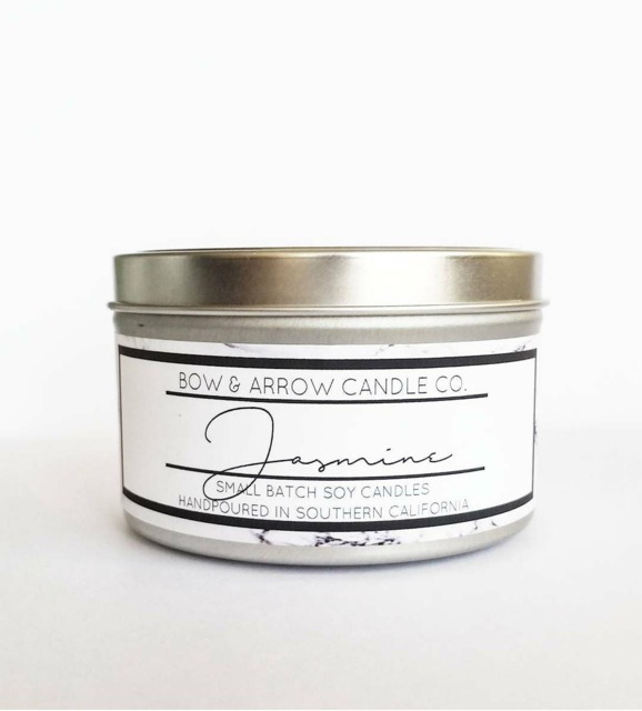 8 Oz Natural Soy Candle Jasmine Scented - Tin Candles Floral - image 1