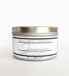8 Oz Natural Soy Candle Jasmine Scented - Tin Candles Floral