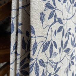 Sample Only - Curtains Made To Measure? Just Need Pole Length & Drop Quote Dark Blue Leaves Linen - thumbnail 3