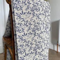 Sample Only - Curtains Made To Measure? Just Need Pole Length & Drop Quote Dark Blue Leaves Linen - thumbnail 2