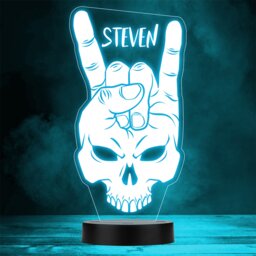 Human Skull Hand Rock & Roll Grunge Gothic Gift Colour Change Night Light - thumbnail 1