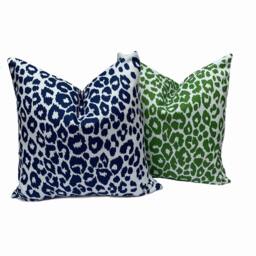 Schumacher Iconic Leopard Navy Indoor/Outdoor Cushion Cover Pillow Double Sided - thumbnail 3