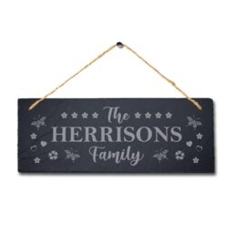 Personalised Family Name Hanging Slate Laser Engraved Home Wall Art Plaque Sign - thumbnail 3