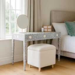 Teddy Boucle Storage Chair Handmade Dressing Table Vanity Stool in Boucl?? With Removable Lid