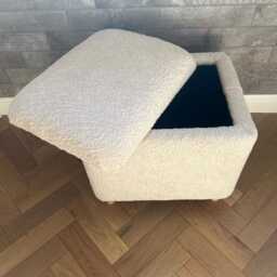 Teddy Boucle Storage Chair Handmade Dressing Table Vanity Stool in Boucl?? With Removable Lid - thumbnail 2
