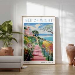 Isle Of Wight Travel Print, Poster, England Wall Art, Coastal English Gift, Seaside Art - thumbnail 3