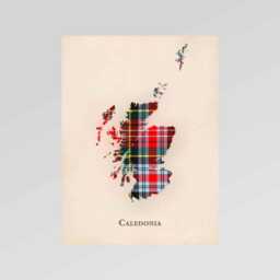Clan Caledonia Scottish Tartan Map - Of Scotland Family Wall Decor, Ready To Hang - thumbnail 2