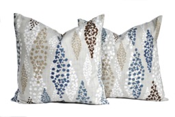 Two Quality Premier Pillow Covers, Cushion, Decorative Throw Pillow, Navy Brown Tan Accent Nautical Case - thumbnail 1