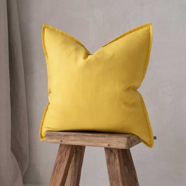Handmade Honey Linen Pillow Cover, Natural Throw Cushion - image 1