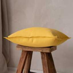 Handmade Honey Linen Pillow Cover, Natural Throw Cushion - thumbnail 2