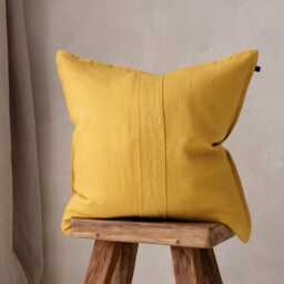 Handmade Honey Linen Pillow Cover, Natural Throw Cushion - thumbnail 3