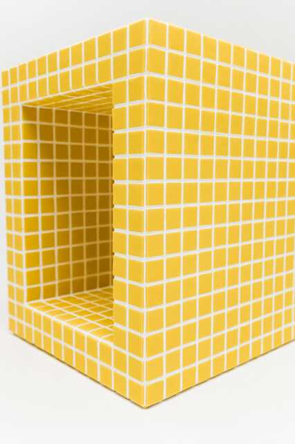 Book Shelf. Side Table. Bedside Home Decor. Yellow Bright Tiled - image 1