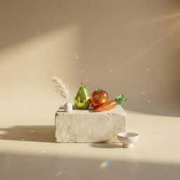 Mirror Mosaic Fruit & Veggie Set - Disco Ball Glam Home Accent - thumbnail 2