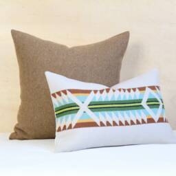 12x18 Falcon Cove Border Wool Pillow Cover - Style C, Southwestern - Ready To Ship - thumbnail 4