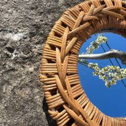 Handmade Bamboo Circle Mirror Boho Wall Decor - 6 - thumbnail 4