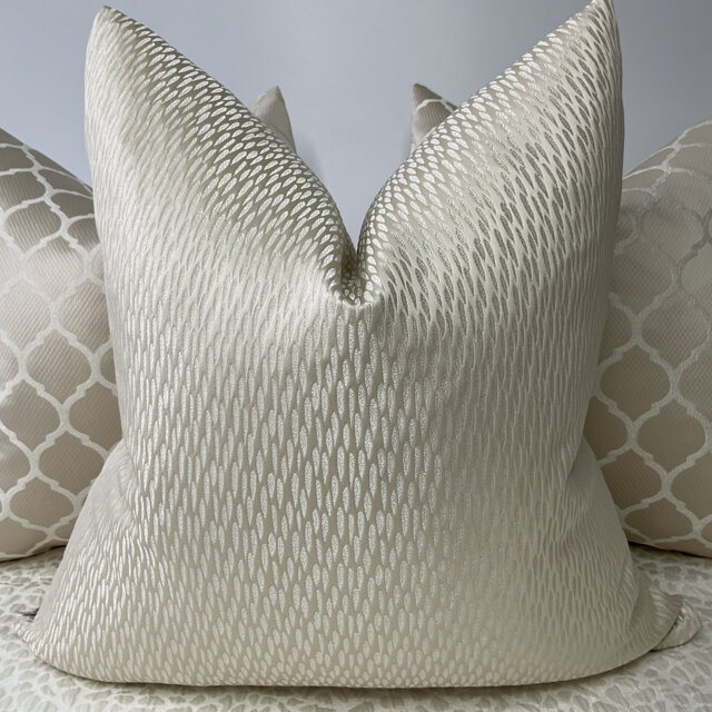 Cream Cushion Cover, Luxury Pillow Throw Cover For Sofa Or Bed, Scatter Champagne Bedding, Astrid - image 1