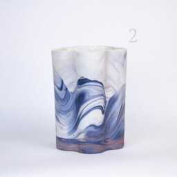 Unique Marbled Porcelain Vase - Handmade Modern Home Decor. Fathers Day Gift - thumbnail 3