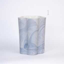 Unique Marbled Porcelain Vase - Handmade Modern Home Decor. Fathers Day Gift - thumbnail 2