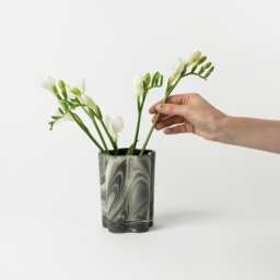Unique Marbled Porcelain Vase - Handmade Modern Home Decor. Fathers Day Gift - thumbnail 1