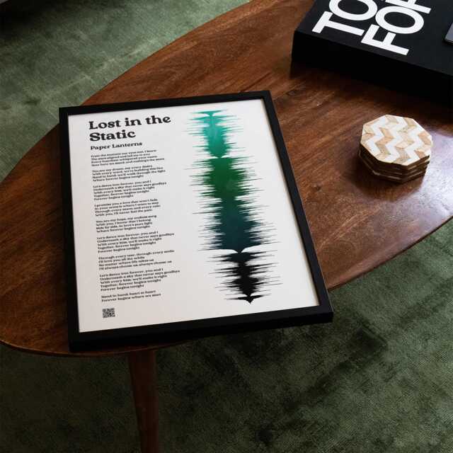 Personalised Watercolour Song Lyrics Sound Wave Poster - Custom Music Wall Art Gift For Boyfriend - image 1