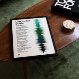 Personalised Watercolour Song Lyrics Sound Wave Poster - Custom Music Wall Art Gift For Boyfriend - thumbnail 1