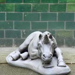 Handmade Concrete Unicorn Sculpture Outdoor Farm Animal Decor Stone Statue Garden Horse Figurine Equestrian Art Horse Lover Gift - thumbnail 3