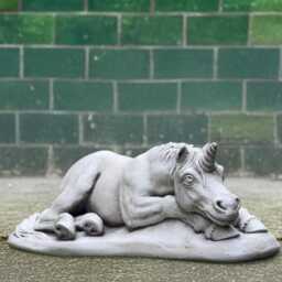 Handmade Concrete Unicorn Sculpture Outdoor Farm Animal Decor Stone Statue Garden Horse Figurine Equestrian Art Horse Lover Gift - thumbnail 1