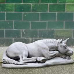 Handmade Concrete Unicorn Sculpture Outdoor Farm Animal Decor Stone Statue Garden Horse Figurine Equestrian Art Horse Lover Gift - thumbnail 4