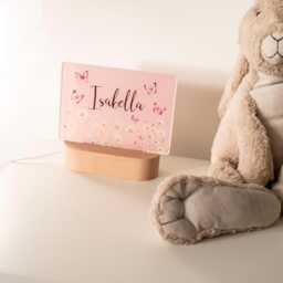 Personalised Butterfly Night Light, Girls Bedroom D??cor, Baby Nursery Kids Bedside Lamp - thumbnail 3