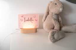 Personalised Butterfly Night Light, Girls Bedroom D??cor, Baby Nursery Kids Bedside Lamp - thumbnail 1