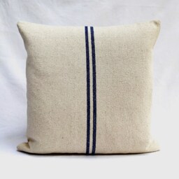 Rustic Blue Stripe Grainsack Cushion - thumbnail 3