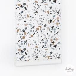 Neutral Blue Terrazzo Wallpaper/Coastal Style Traditional Or Removable Nautical Wall Mural