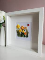 Daffodils Wall Art, Spring Daffodils, Paper Quilled Design, Flowers, Christening Gift, Custom Birthday Present - thumbnail 1