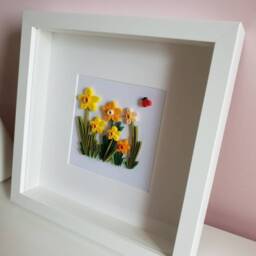 Daffodils Wall Art, Spring Daffodils, Paper Quilled Design, Flowers, Christening Gift, Custom Birthday Present - thumbnail 3