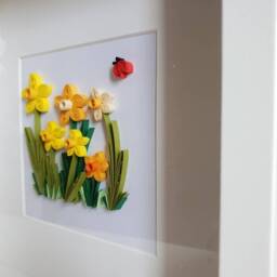 Daffodils Wall Art, Spring Daffodils, Paper Quilled Design, Flowers, Christening Gift, Custom Birthday Present - thumbnail 2