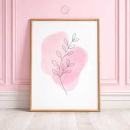 Personalised Girls Botanical Prints - Minimal Pink Nursery Flower Set, Floral Girl Bedroom Wall Art - thumbnail 3