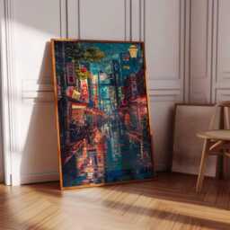 Tokyo Cityscape Poster, Manga-Style Street Art, Japanese Wall Decor, Anime Manga Print, Poster - thumbnail 2