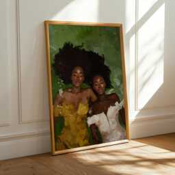 Black Women Underwater Art Print, Melanin Goddess Serenity Decor, Afrocentric Artwork - Poster Only - thumbnail 2