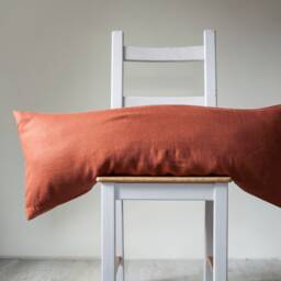 Burnt Orange Linen Lumbar Pillow Cover Rust Throw Pillowcase - thumbnail 2