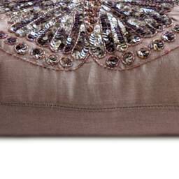 Decorative Oblong/Lumbar Rectangle Throw Pillow Covers Accent Couch 12x16 Silk Case Bead Embroidered - Purple Glitter Wings - thumbnail 2