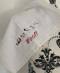 Dalmatian Dogs Towel - Personalised Face Cloth/Hand Bath = Embroidered