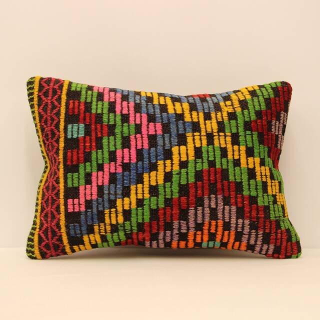 Kilim Pillow Small Lumbar Pillows Mudcloth 14x20 Throw Kilim 4Bef-134 - image 1